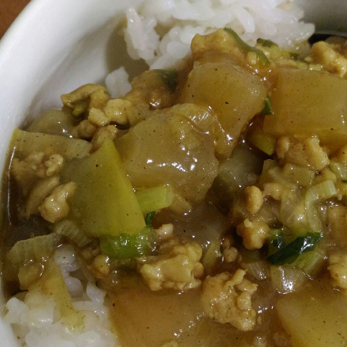 カレー麻婆大根丼